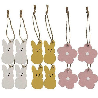 12 Set Bunny & Flower Mini Ornaments - The Fox Decor